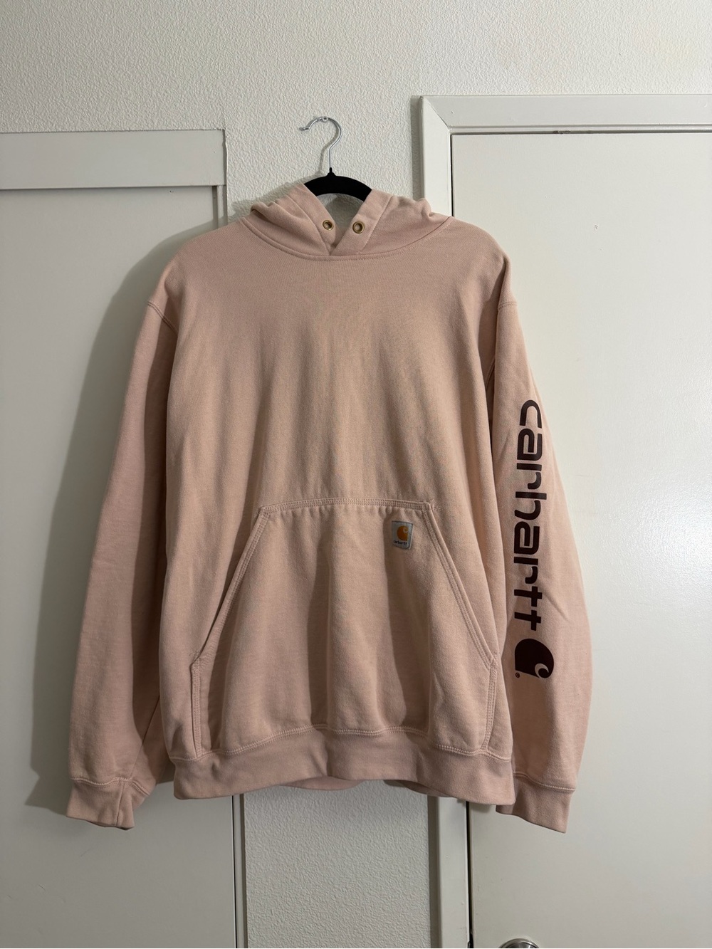 Carhartt Soft Peach Pullover Hoodie with Logo Trim